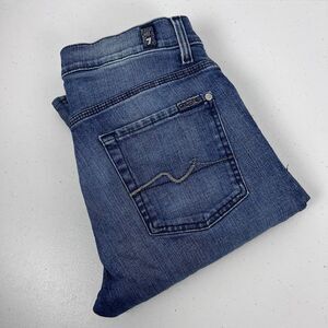 7 For All Mankind Jeans Womens 30 Blue‎ Slimmy Skinny Denim Medium Wash Stretch